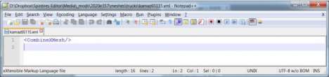 XML Vide de maille fichier, ouvrir dans NotePad++.