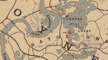 carte de l'emplacement de l'alligator légendaire