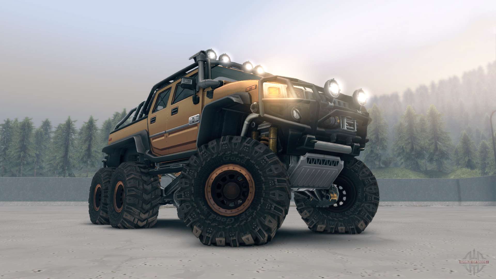 hummer h2 sut 6x6 pour spin tires